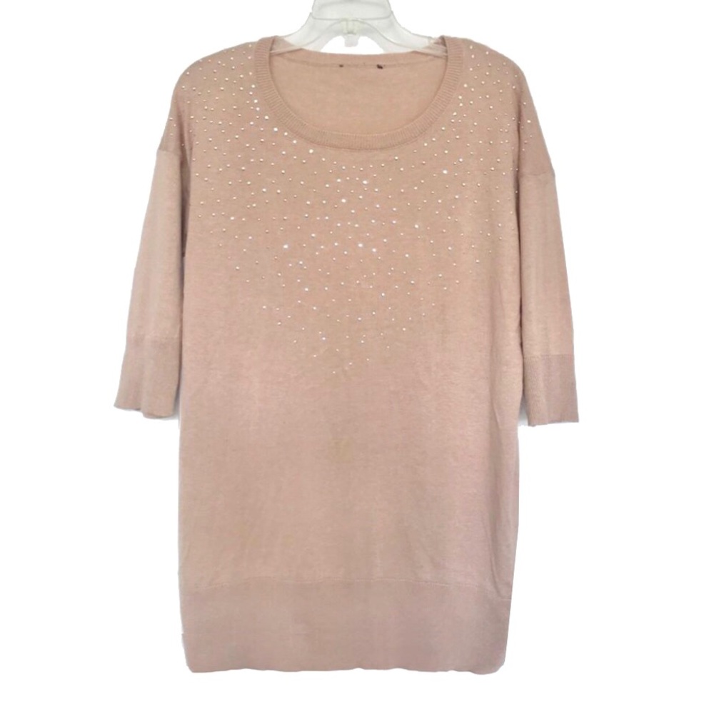 Loose Fit Tunic Sweater with Stones - Size M New